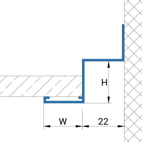 ⁦פרופיל LZ מחובר גדול - 22 מ"מ - LZ22⁩ – תמונה ⁦2⁩
