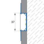 ⁦פרופיל תאורה שקוע לגבס "אומגה" 37 מ"מ - OMT37⁩ – תמונה ⁦3⁩